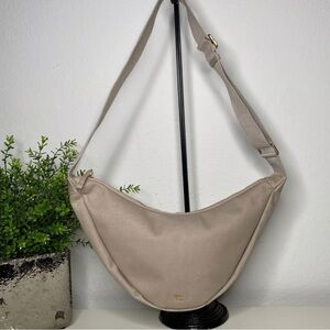 NWT JULY Everyday Crescent Bag Minimalist Sling Crossbody Travel Belt Bag Beige